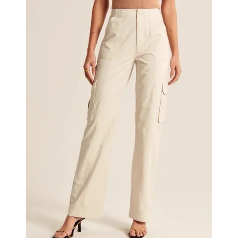 Abercrombie & Fitch Women Relax Cargo Pants Size 8 Minimal Skater Hi Rise Pant